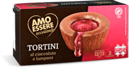 Tortini al cioccolato e lamponi surgelati