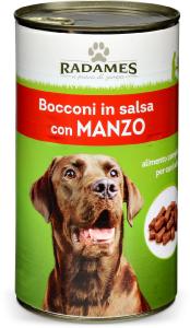 Bocconi in salsa con manzo per cani