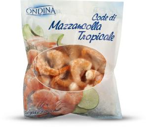 Code di mazzancolla tropicale surgelate