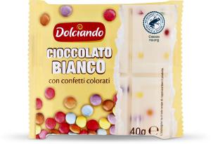 Cioccolato bianco con confetti colorati