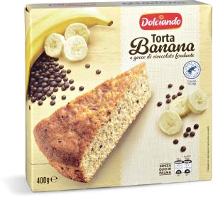 Torta banana e gocce di cioccolato fondente