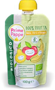 Purea di frutta mela, pera e banana Bio