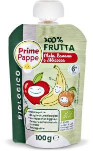 Purea di frutta mela, banana e albicocca Bio