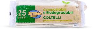 Coltelli in plastica compostabile 25 pezzi