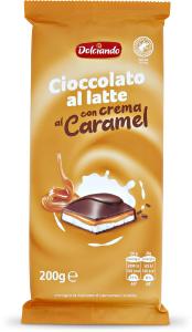 Cioccolato al latte con crema al caramello