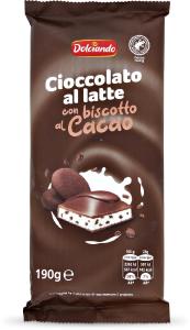 Cioccolato al latte con biscotto al cacao