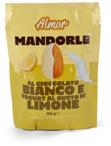Mandorle al cioccolato bianco e yogurt al gusto di limone