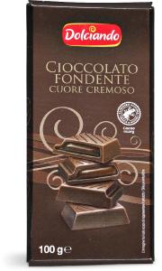 Tavoletta cioccolato fondente con cuore cremoso