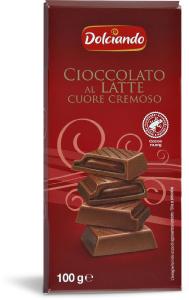 Cioccolato al latte con cuore cremoso