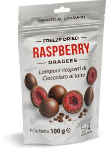 Lamponi ricoperti di cioccolato al latte