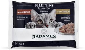 Filettini in gelatina con agnello/con coniglio per gatti