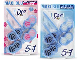 Tavolette WC maxi blu con candeggina / floreale