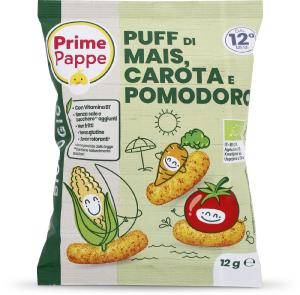 Snack puff di mais, carota e pomodoro Bio