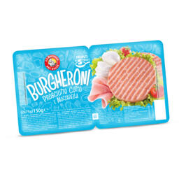 Burgheroni di prosciutto cotto e mozzarella