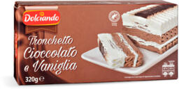 Gelato tronchetto cioccolato e vaniglia
