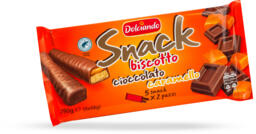 Snack biscotto cioccolato e caramello