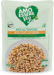 Mix al vapore di bulgur e quinoa