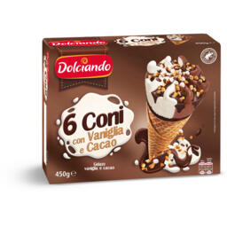 Coni gelato con vaniglia e cacao 6 pezzi
