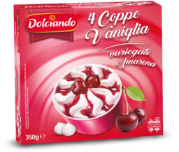 Coppe gelato alla vaniglia variegate all'amarena 4 pezzi