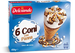 Coni gelato con panna 6 pezzi