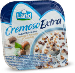 Yogurt bianco con granella di nocciole e cioccolato
