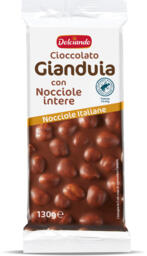 Tavoletta cioccolato gianduia con nocciole intere